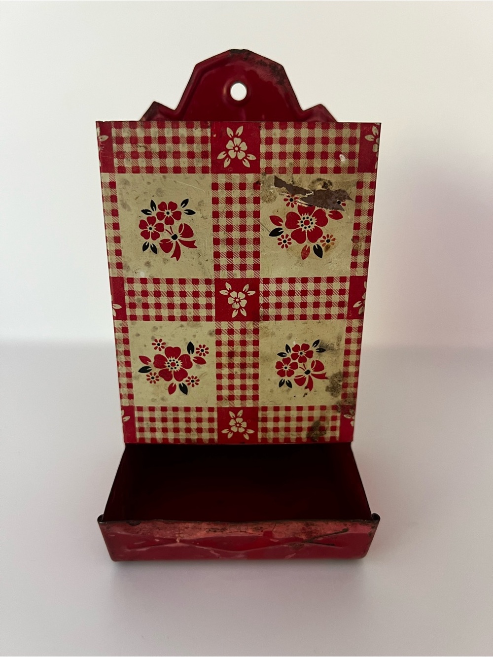 Vintage Tin Matchbook Holder Farmhouse Decode Retro Cottagecore Kitchen Rustic